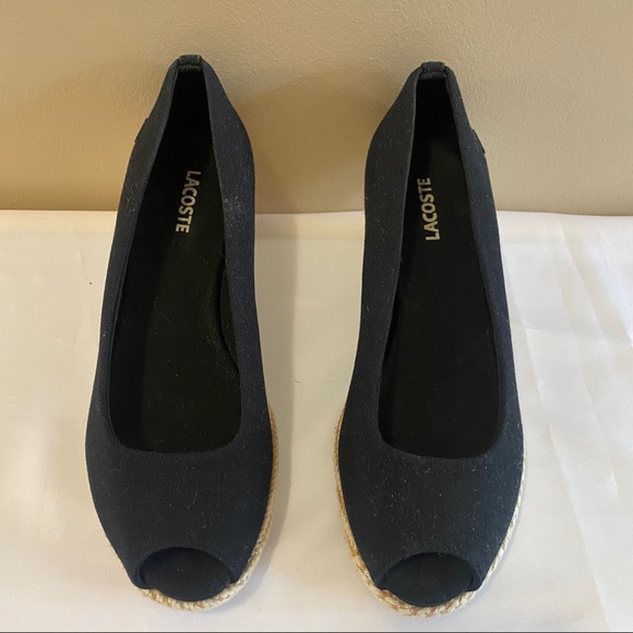 Lacoste Calvante Peep Toe Wedge Espadrille - Picture 7 of 9